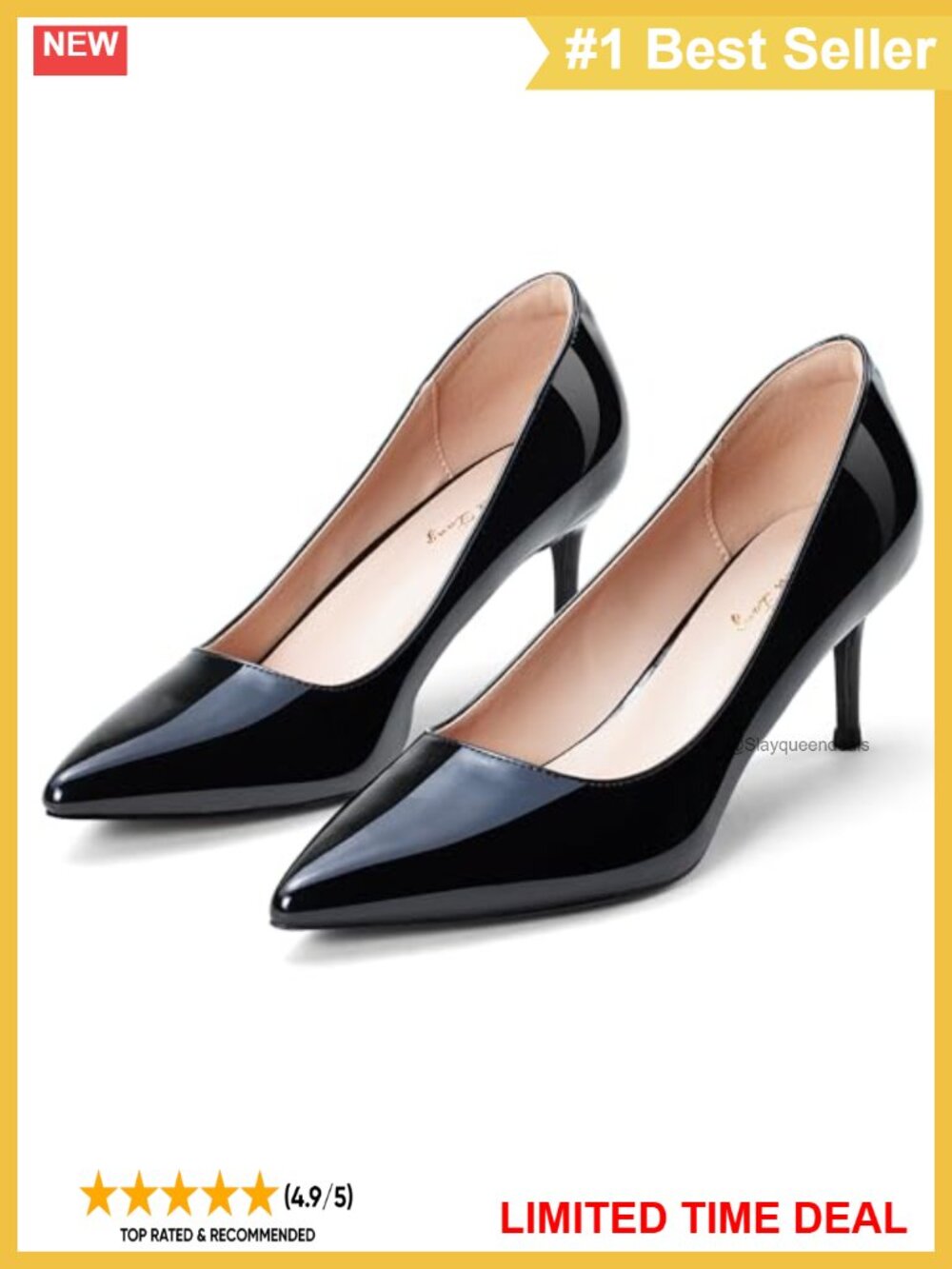 Kitten Heel Low Pumps Pointed Toe Slingback Comfort Office